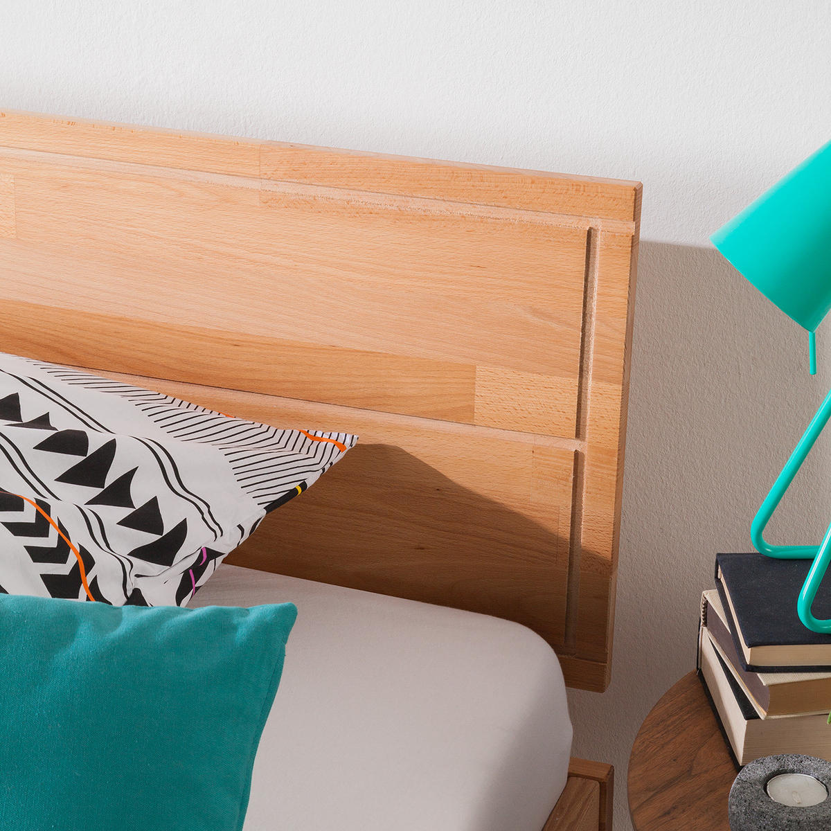 MASSIVHOLZBETT - Buche massiv - Buchefarben, Holz (180/200cm) - home24