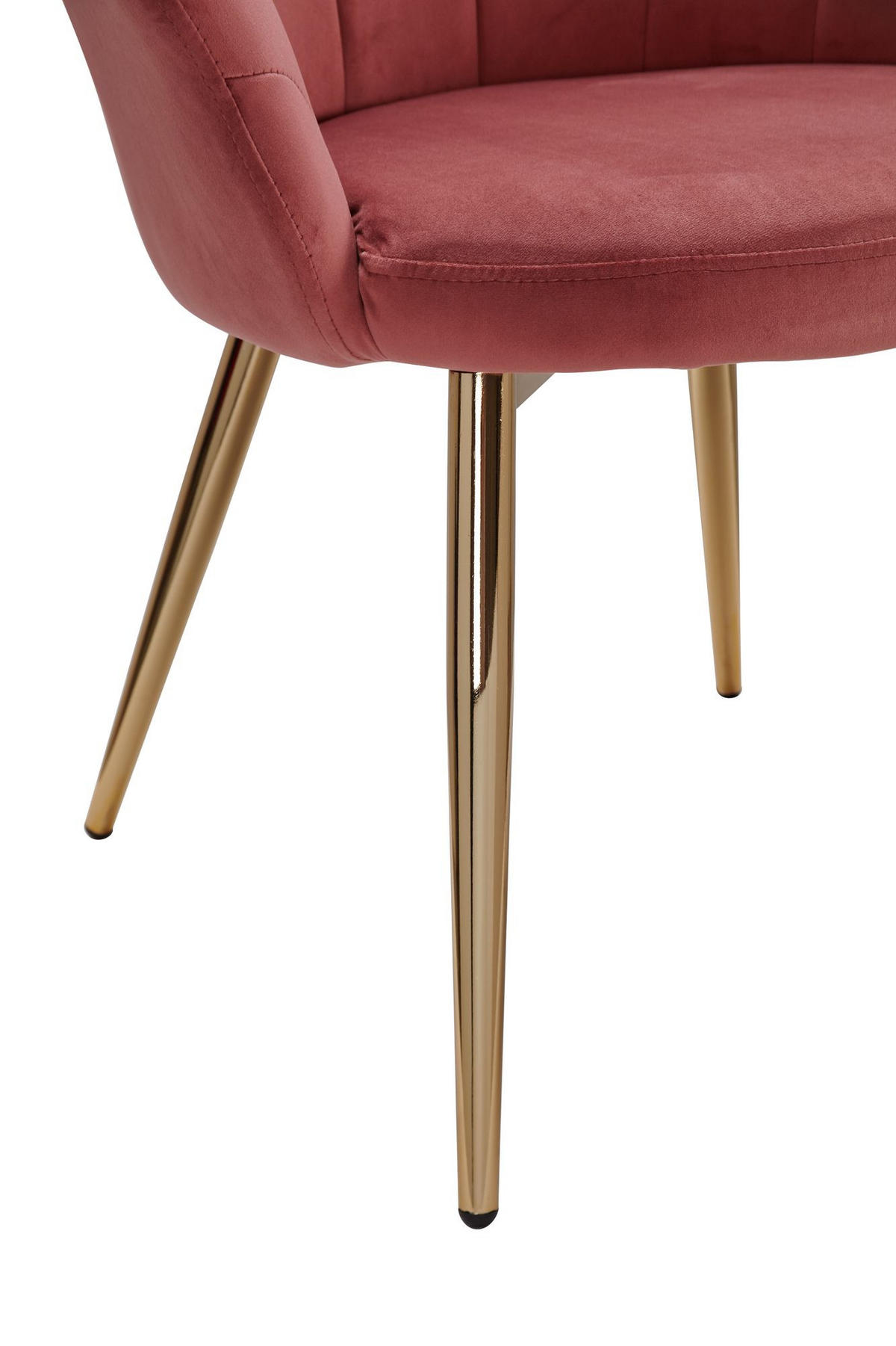 ESSZIMMERSTUHL Samtbezug mit Metallgestell Skandinavisch gepolstert, Rosa 53x48x80 cm - Pink/Goldfarben, Textil/Metall (53/80/48cm) - KADIMA DESIGN