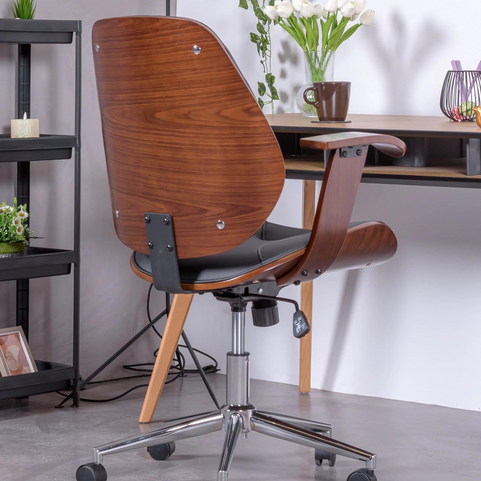 BÜROSTUHL Holz Schwarz - Schwarz, Holz (69/93/60cm) - Nest Dream