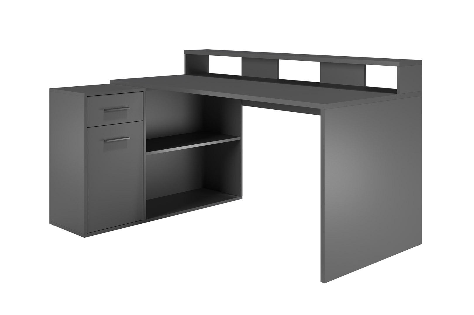 SCHREIBTISCH Anthrazit - Anthrazit, Holzwerkstoff (115/160/91cm) - ebuy24