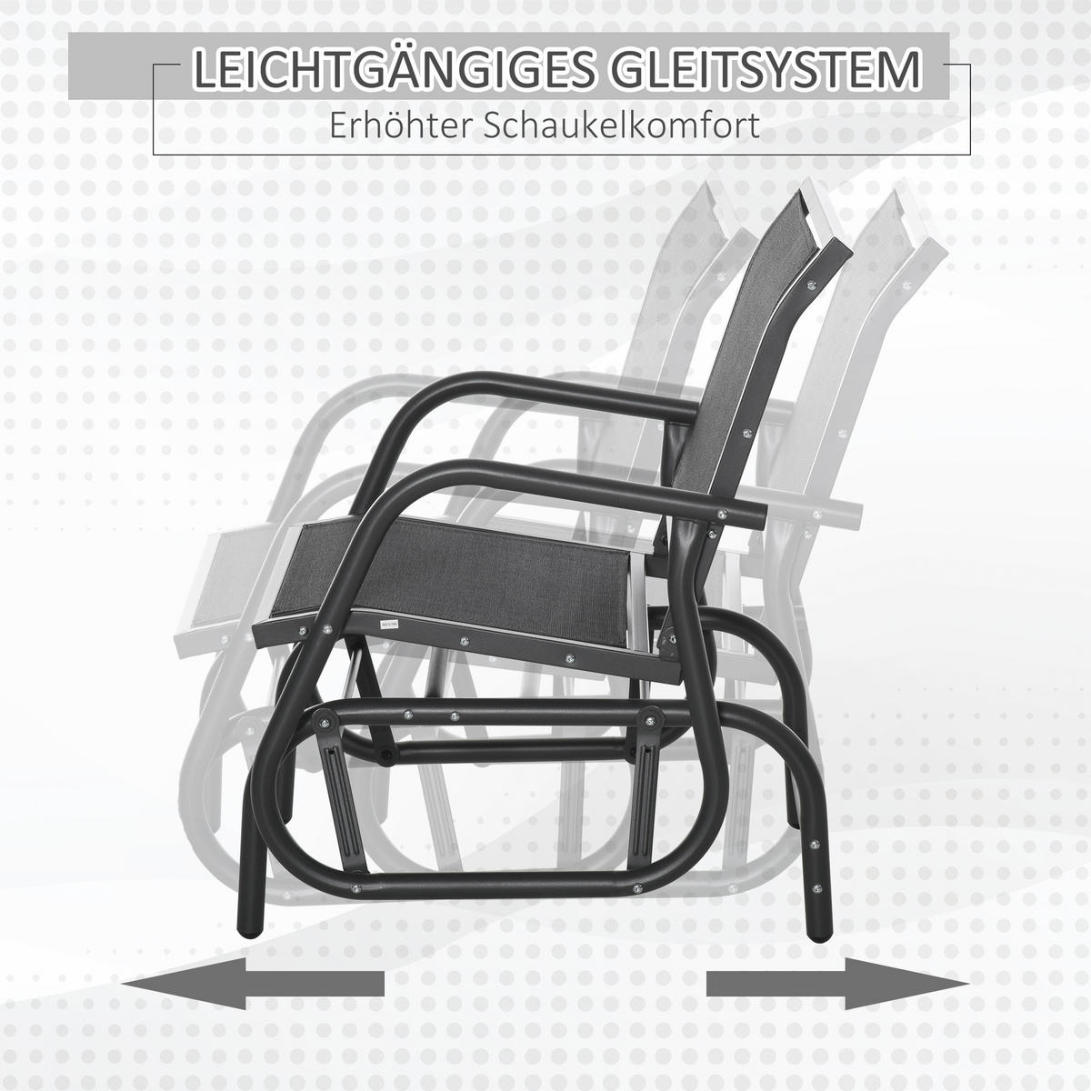 SCHAUKELSTUHL, Metall, Schwarz, 75 x 66 x 85 cm - Schwarz, Metall (66/85/75cm) - Outsunny