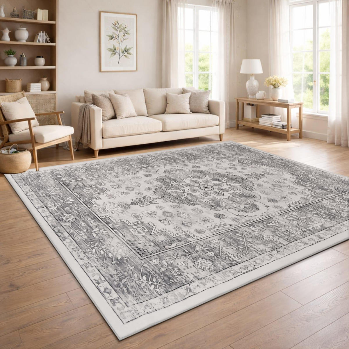 KURZFLOR-TEPPICH SEMER 426 GRAU 240X340 - Grau, Kunststoff (240/340cm) - Paco Home