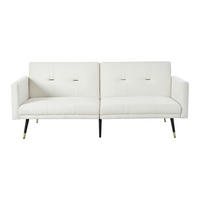 SCHLAFSOFA Zweisitzer mit Schlaffunktion,Klappsofa,Samt,Beige - Beige, Textil (164/70/51cm) - LVHOM