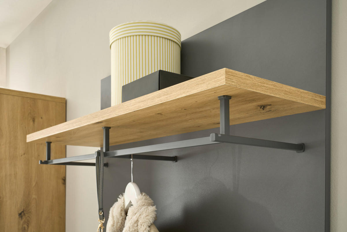 GARDEROBE 5-teilig in 290/200/38 cm - Grau, Holz (290/200/38cm) - moebel dich auf