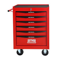 KOMBINATIONS-WERKZEUGKASTEN – 6 Schubladen, 508 mm (20 Zoll), mit 6 Schubladen, Farbgebung in Rot und Schwarz. - Multicolor, Metall (33/77.5/60cm) - DCA