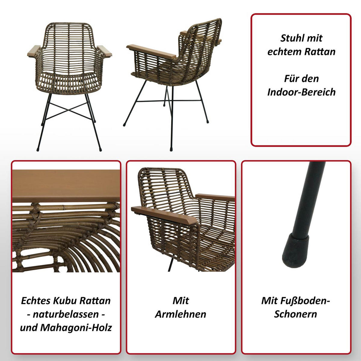 ESSZIMMERSTUHL Braun 6er-Set - Braun, Holz (62/85/59cm) - MCW