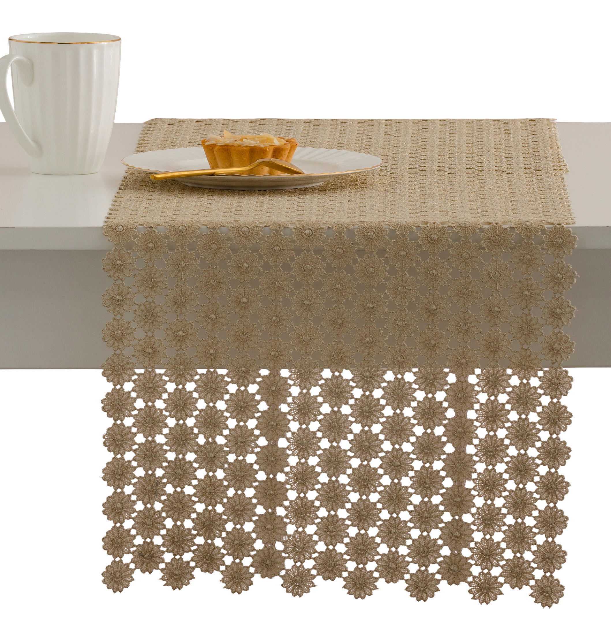 TISCHLÄUFER Douglasa - Goldfarben, Textil (180/35/1cm) - home&you