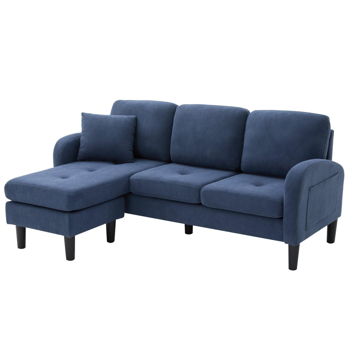 ECKSOFA 166/118/77 cm Blau mit Chaiselongue - Blau, Textil (166/118cm) - Oxeza