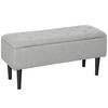 SITZBANK mit Stauraum, Bettbank, Polsterbank mit Klappdeckel, Samt, Grau - Grau, Kunststoff (38/45/95cm) - HOMCOM