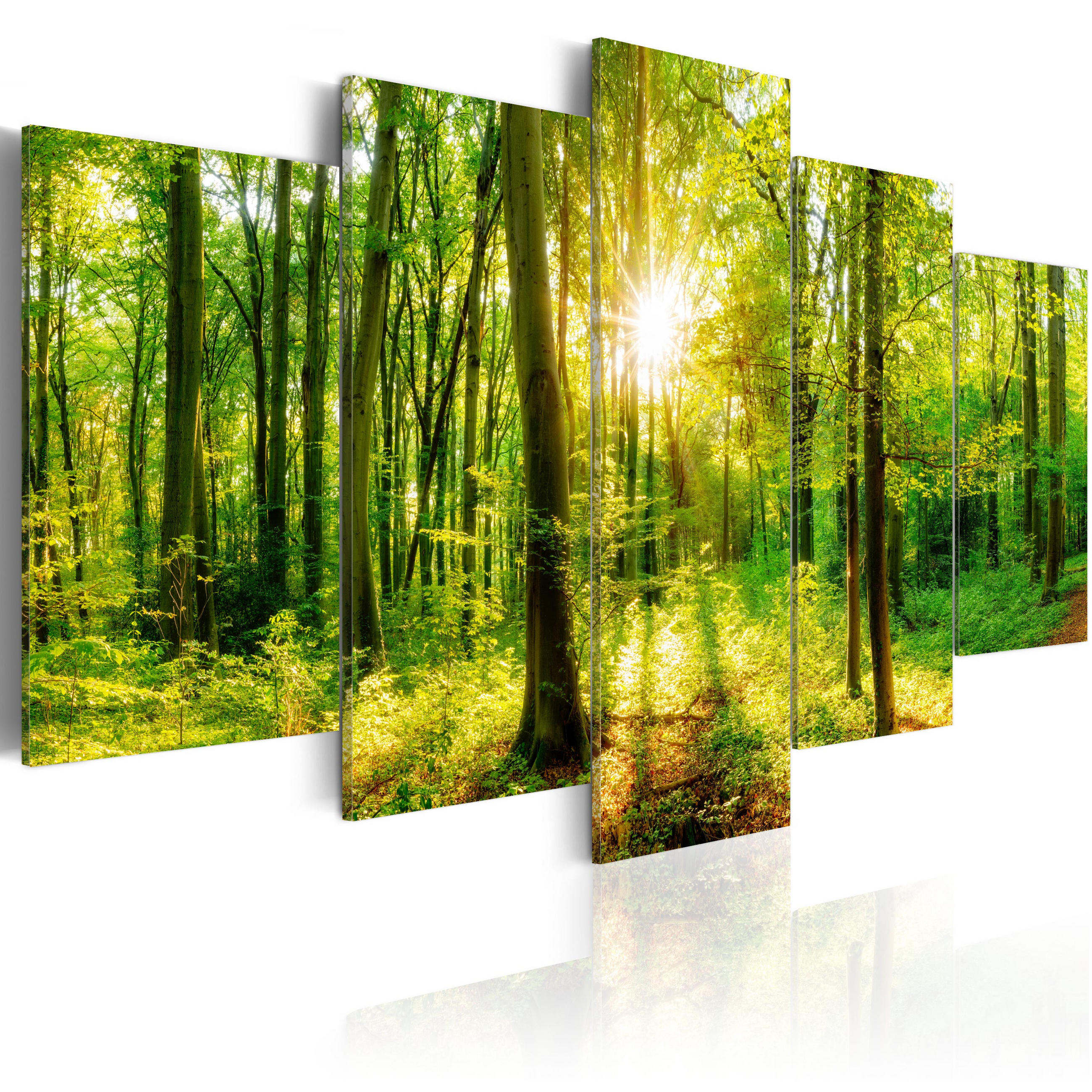 KUNSTDRUCK Grün 100/50 cm - Braun/Grün, Textil (100/50cm) - KUNSTLOFT
