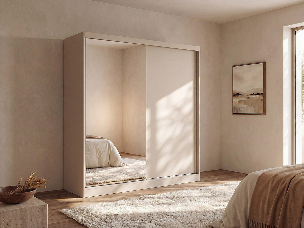 KLEIDERSCHRANK - 200.2 x 58.5 - holz - beige Ochira - Beige, Holz (200.2/215.6/58.5cm) - Vente-Unique