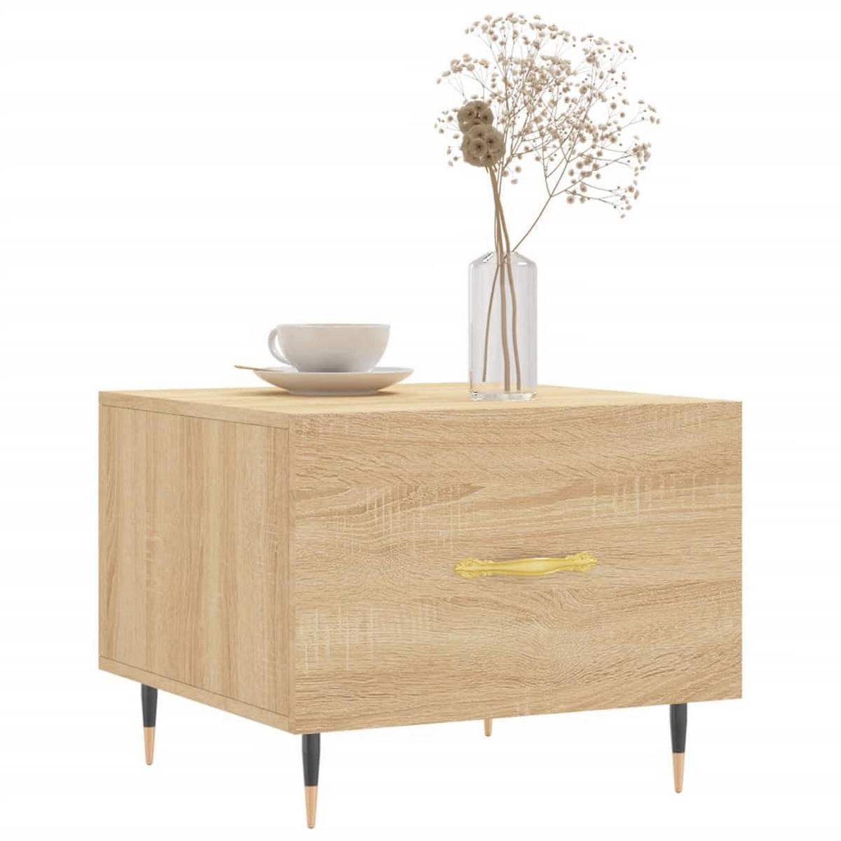COUCHTISCHE 2 Stk. Sonoma-Eiche 50x50x40 cm Holzwerkstoff - Braun, Holzwerkstoff (50/50/40cm) - furnicato