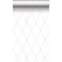 TAPETE Karomuster 53 cm x 10.05 m - Pink, Papier (53/0.1cm) - Origin Wallcoverings