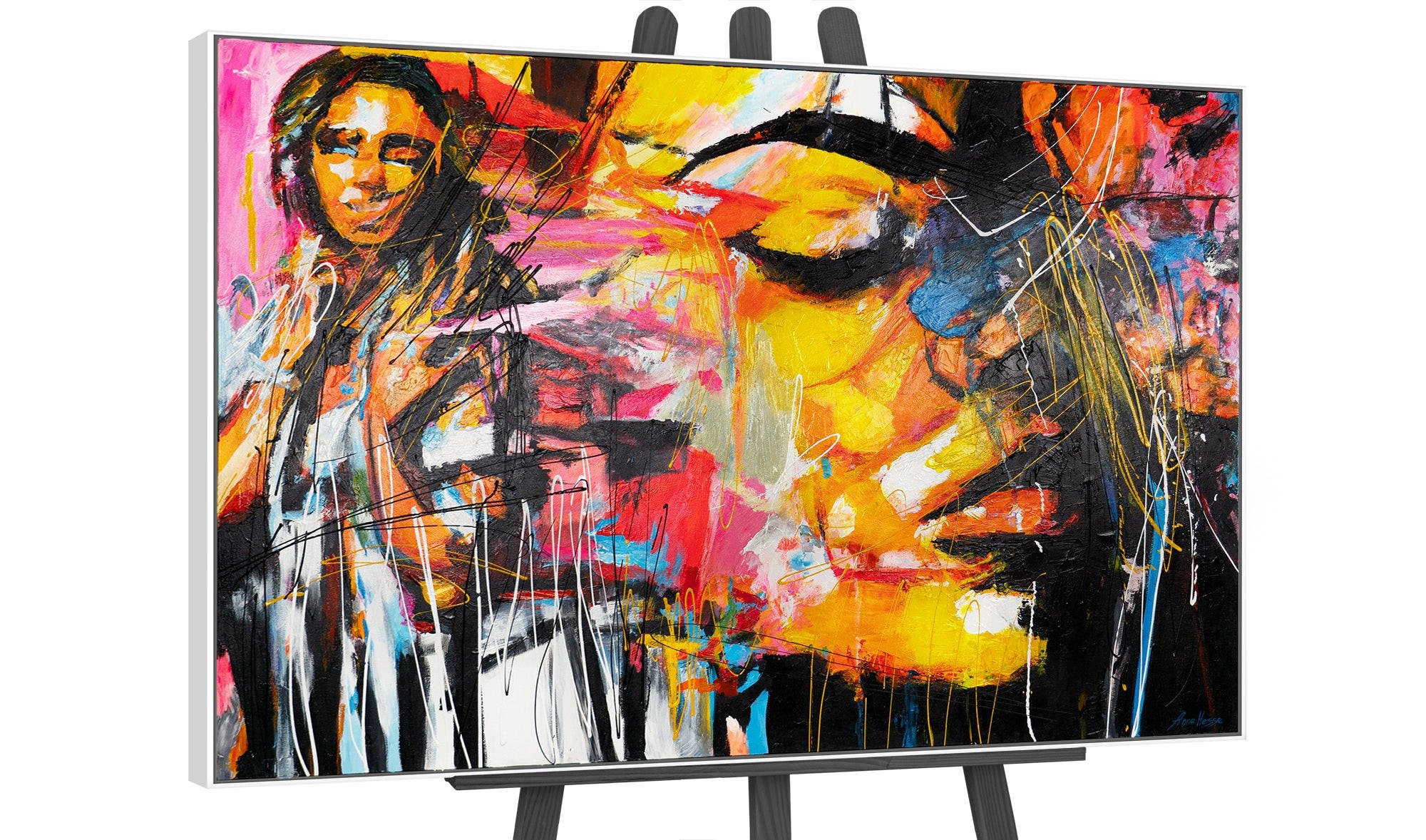 GEMÄLDE Symphonie der Farben Schattenfugenrahmen Weiß 120x80 cm - Weiß, Holz (120/80cm) - YS-art gallery