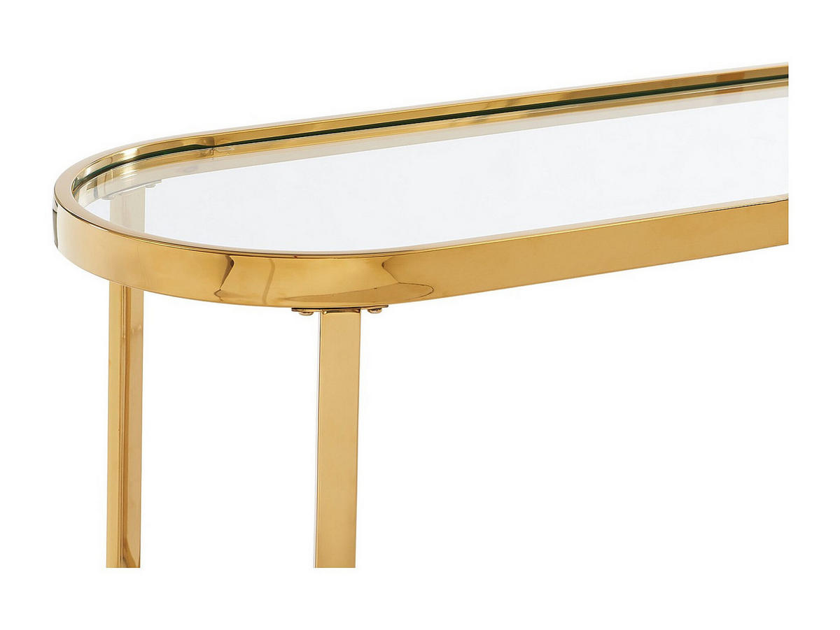 KONSOLENTISCH - 120 cm x 40 cm - glas - transparent, goldfarben Joliny - Transparent/Goldfarben, Glas (40/120/78cm) - Vente-Unique