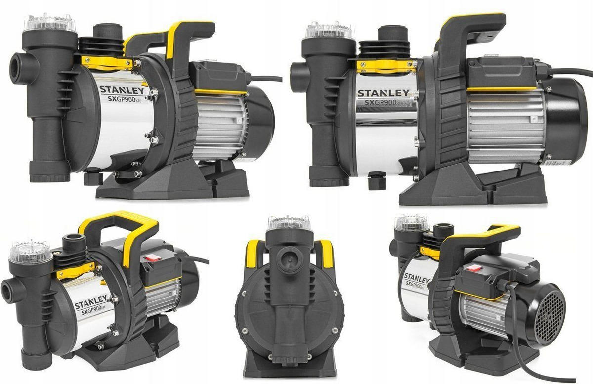GARTENPUMPE SXGP900XFE, 900W, Selbstansaugend, 3600l/h, 42m Förderhöhe, Wasserpumpe, Druckpumpe, Brunnenpumpe, Bewässerung, Hauswasser - Gelb/Schwarz, Kunststoff/Metall (21.7/28.6/43.9cm) - Stanley