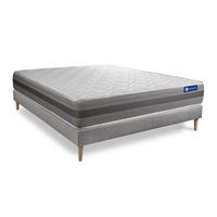 BETT Actimemo relax Memory-Schaum 140 x 200 cm h2 - Kit Bettgestell Grau - Beige/Grau, Holz (140/200cm) - ACTISOM