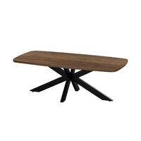 COUCHTISCH Jaimy – Dunkelbraun – dänisch oval – Melamin & Metall – 100 cm - Braun, Metall (100/50/35cm) - Giga Meubel