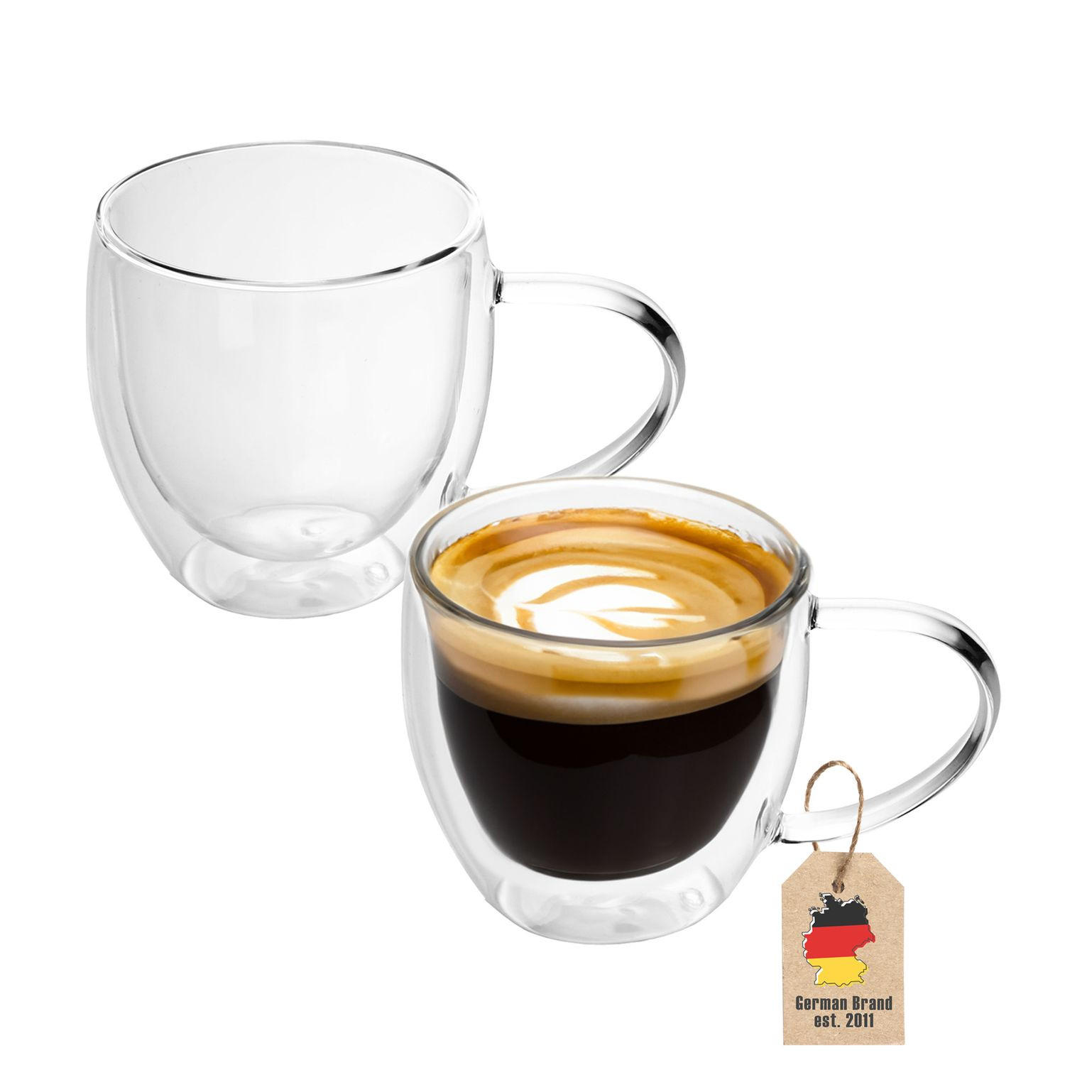 TEEGLAS 200 ml (2er-Set) - Transparent, Glas - Intirilife