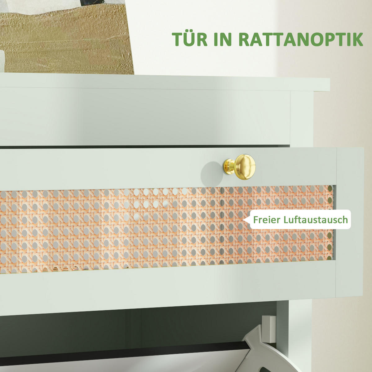 SCHUHSCHRANK mit 2 Klappen Schuhkipper mit Schublade für 12 Paar Schuhe Grün - Grün, Holzwerkstoff (30/120/88cm) - HOMCOM