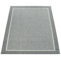 TEPPICH Outdoor Unifarben Bordüre Balkon, Terrasse schmutzabweisend Grau Rechteckig 120x170 - Grau, Textil (120/170cm) - KADIMA DESIGN