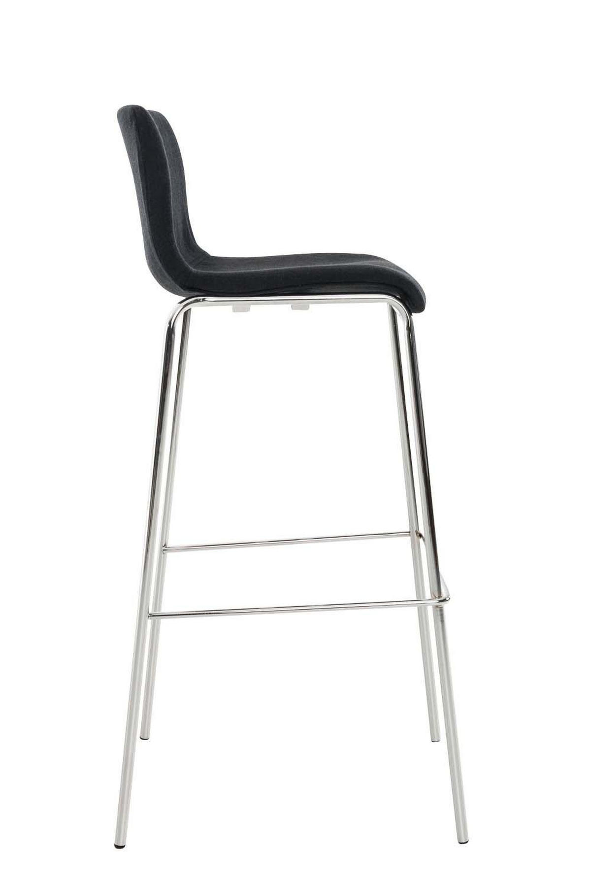 BARHOCKER Stoff Schwarz - Chromfarben/Schwarz, Textil/Metall (43/100/48cm) - CLP