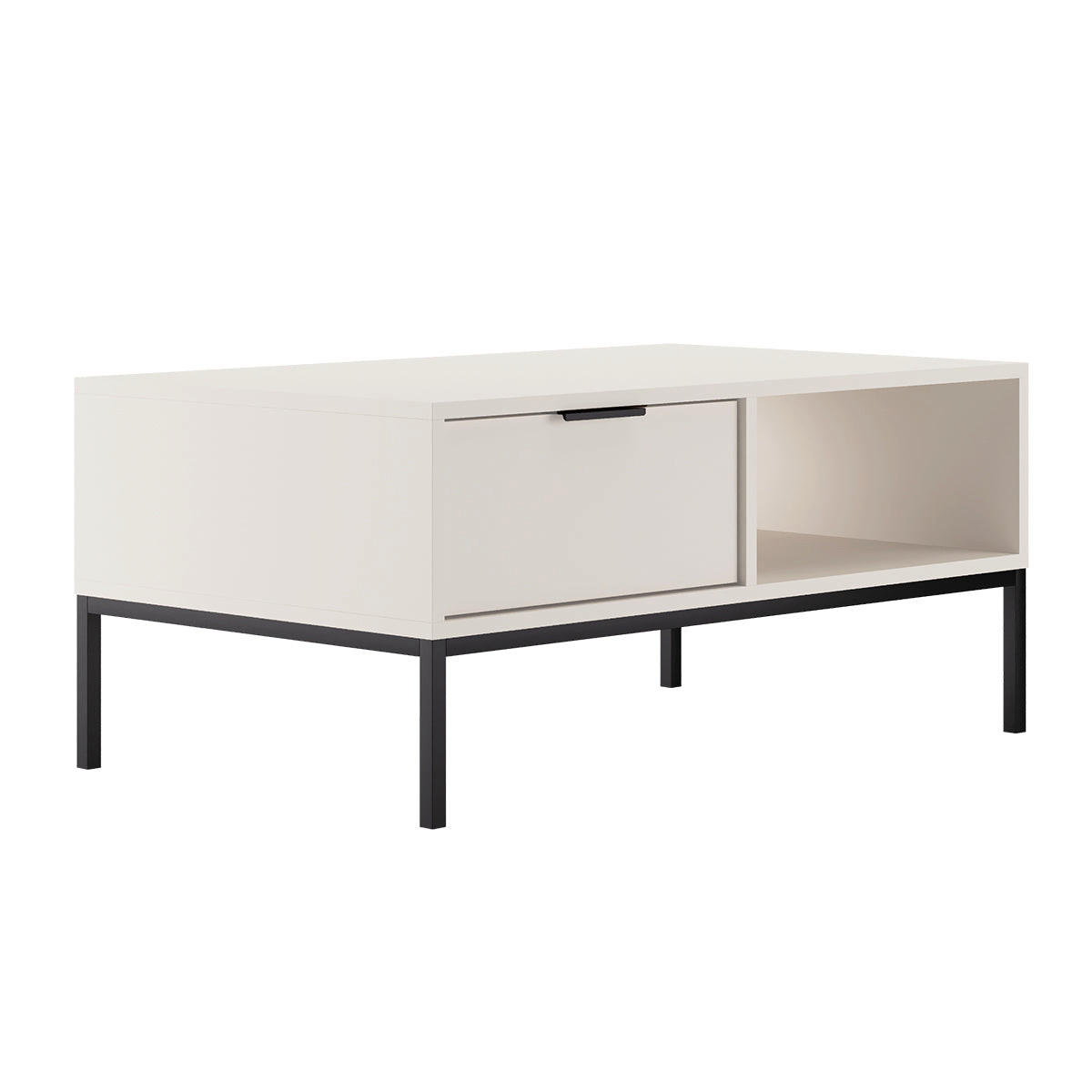 KLUB STOLIĆ Seattle Crno-bijelo - bijela, drvni materijal (60/100/45.4cm) - Petits-meubles