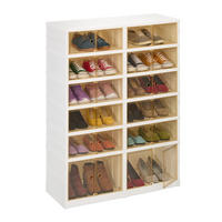 SCHUHSCHRANK - Weiß, Kunststoff (86.5/118/34.5cm) - Relaxdays