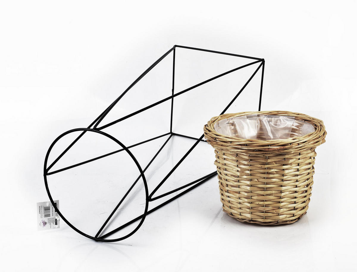 BLUMENTOPF Swen Natural Beige 30/30/70 cm Metall - Beige, Metall (70cm) - Mondex