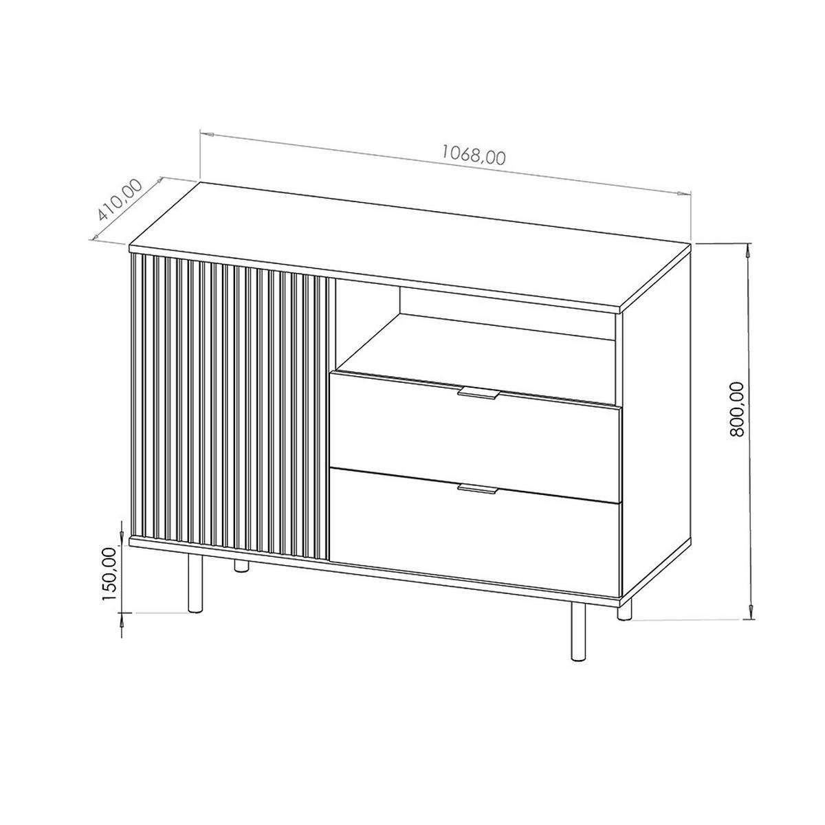 KOMMODE Nador-132 - Beige, Holzwerkstoff (107/80/41cm) - Lomado