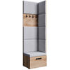 GARDEROBE Margaret V 81/203/43 mit gepolsterten Paneelen - Schwarz/Eiche Artisan, Holzwerkstoff/Kunststoff (60/206.5/42cm) - Beautysofa