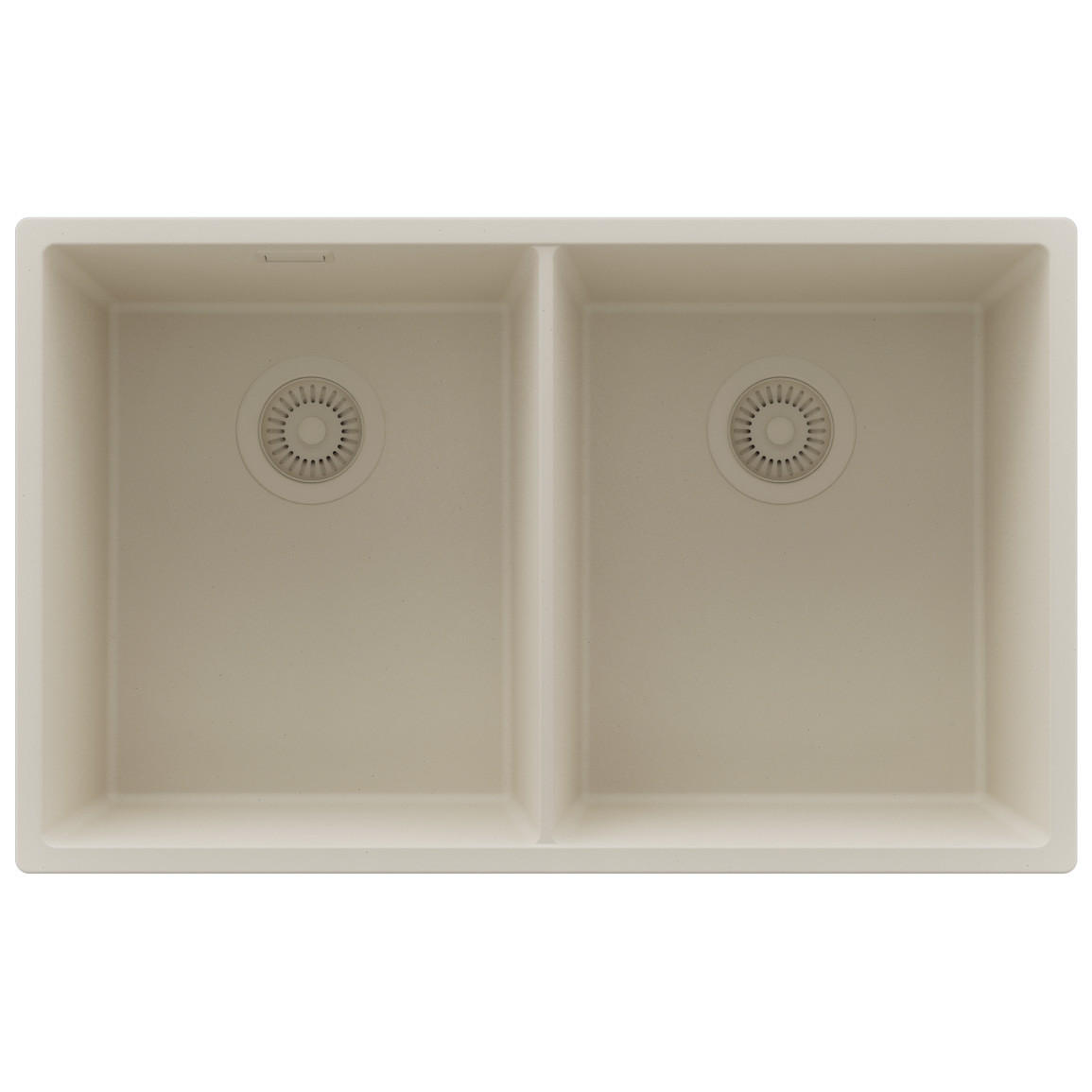 SPÜLBECKEN London Slim Twin, 2-er set Beige 76/47 cm 2 Becken + Ablauf-Set ab 80er Unterschrank - Beige, Kunststoff (76/20/47cm) - Primagran