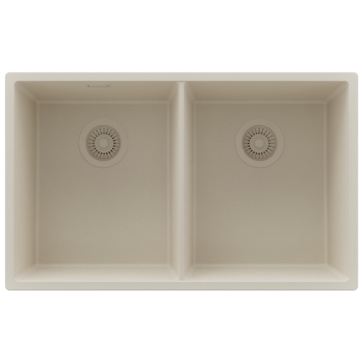 SPÜLBECKEN London Slim Twin, 2-er set Beige 76/47 cm 2 Becken + Ablauf-Set ab 80er Unterschrank - Beige, Kunststoff (76/20/47cm) - Primagran