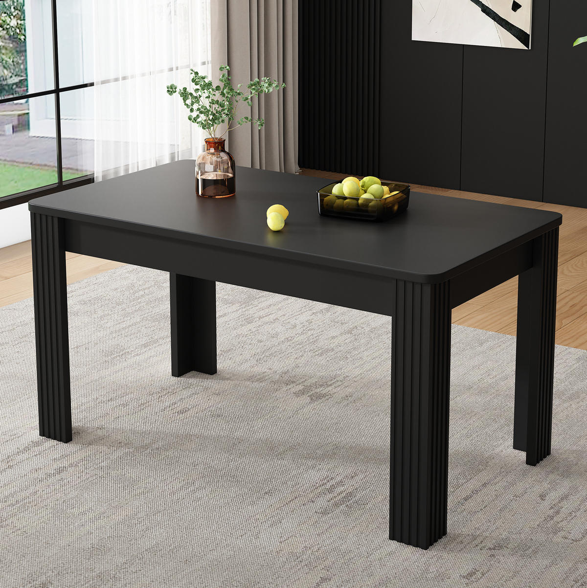 ESSTISCH 116/65/75 cm schwarz aus Spanplatte mit pflegeleichter Tischplatte - Schwarz, Holzwerkstoff (116/65/75cm) - OKWISH