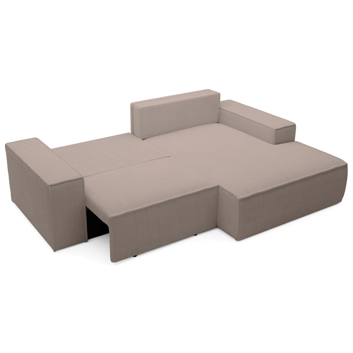 ECKSOFA Farese Mini mit Cordbezug Beige, rechts - Beige/Schwarz, Textil (240/167cm) - Selsey