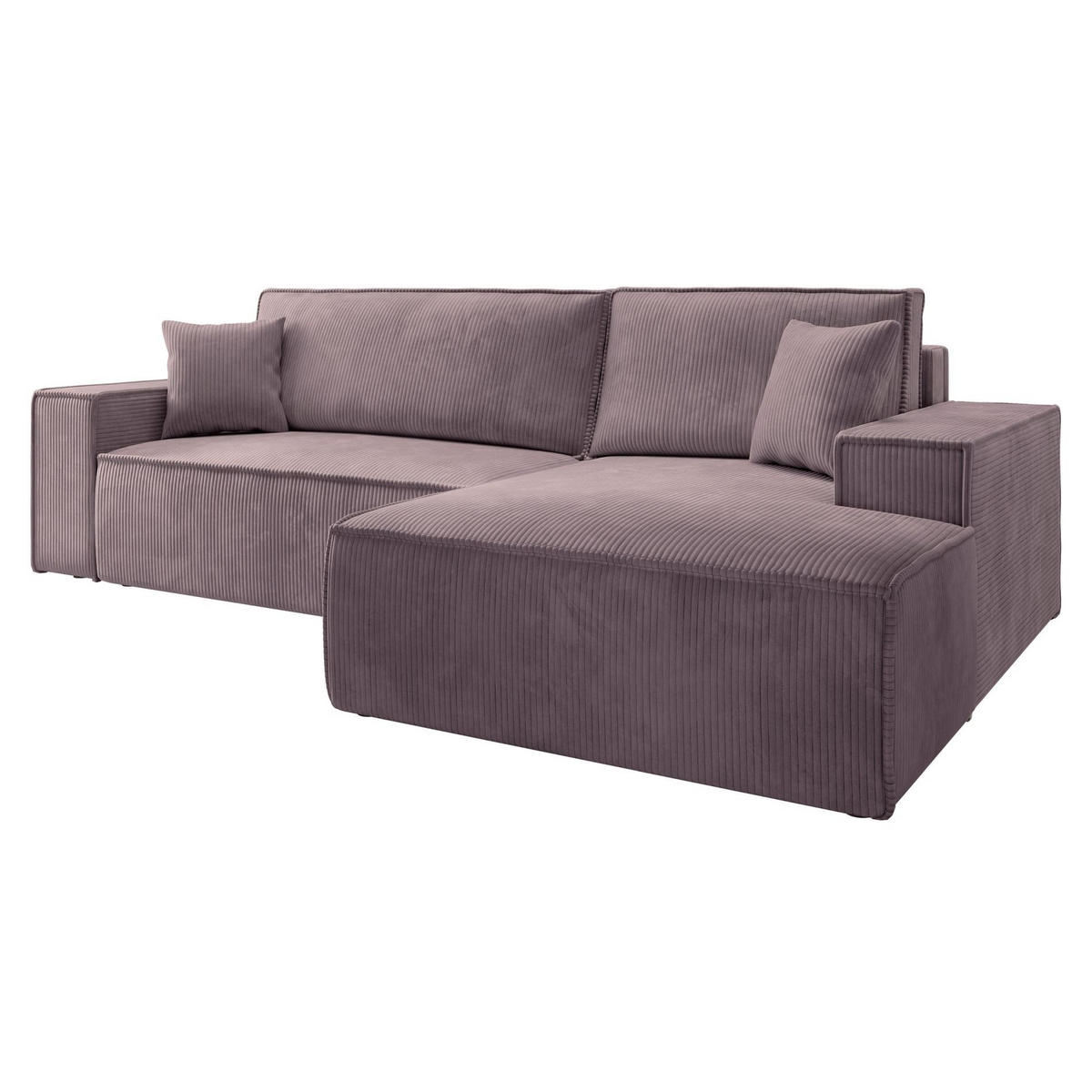 ECKSOFA Farese Rosa mit Cordbezug, rechts - Pink/Schwarz, Kunststoff/Textil (167/267cm) - Selsey