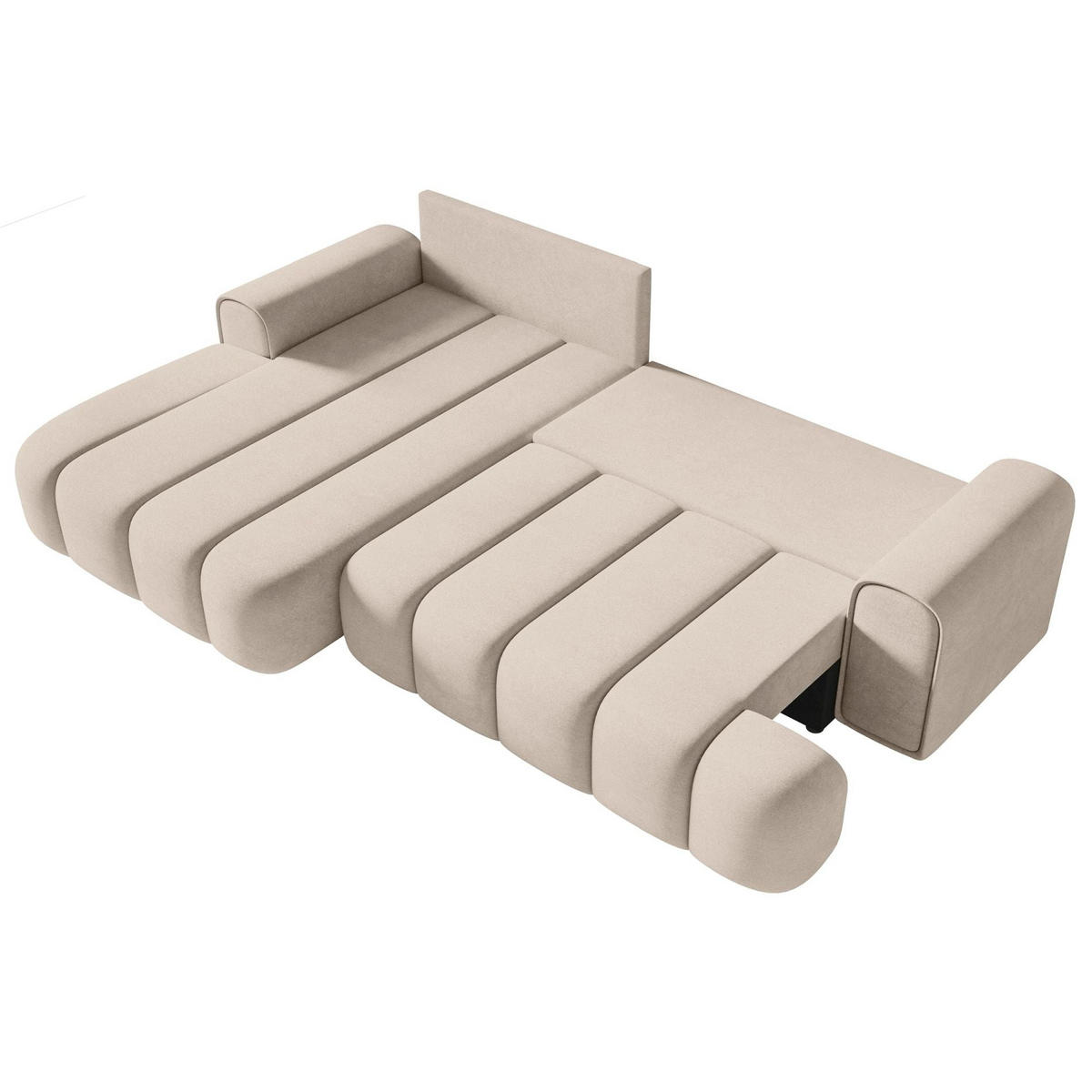 ECKSOFA Dandelino Graubeige mit Samtbezug, links - Taupe/Schwarz, Kunststoff/Textil (271/172cm) - Selsey