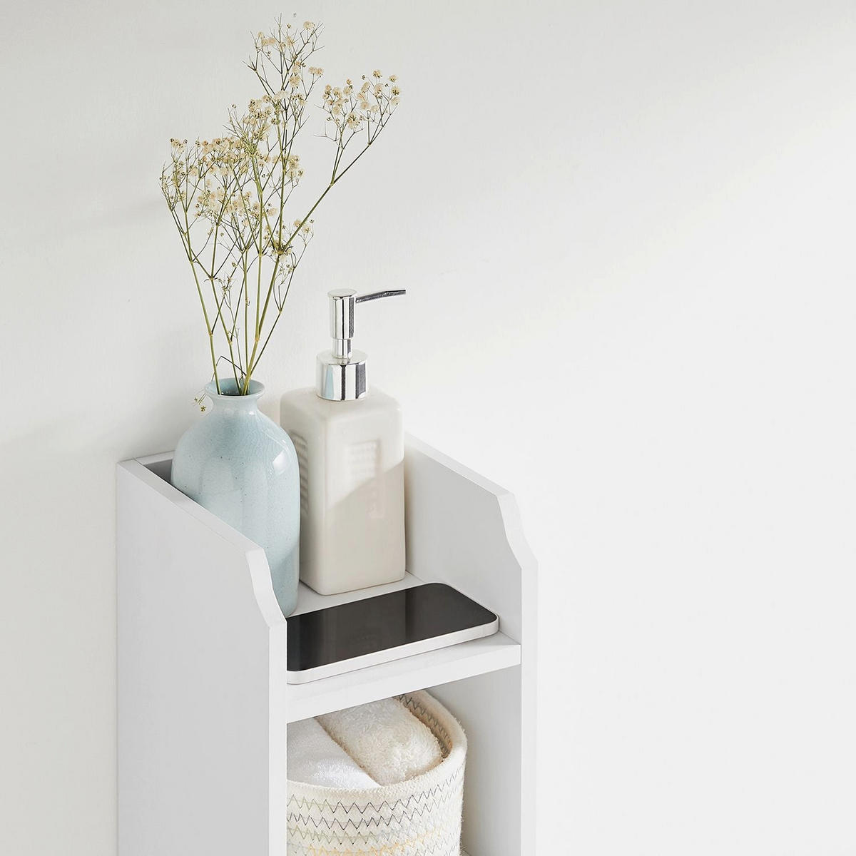 BADSCHRANK TOILETTENSCHRANK - Weiß, Holzwerkstoff (20/80/18cm) - Hansiro