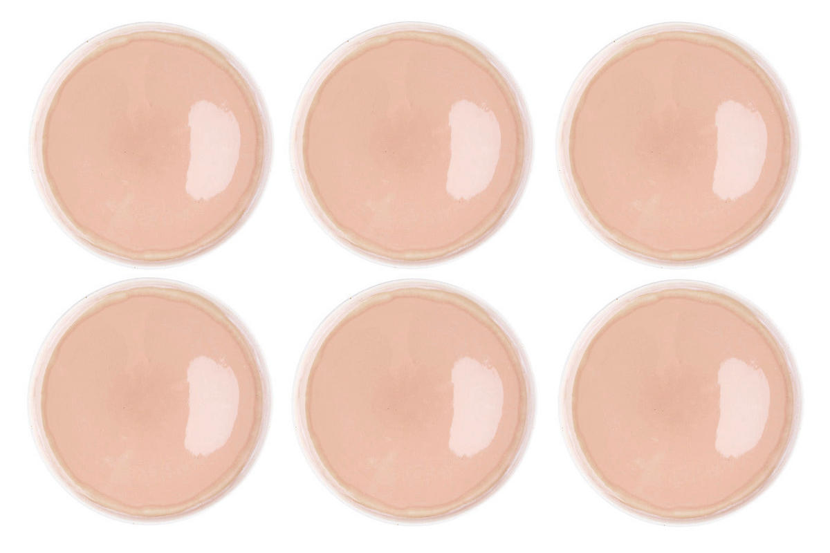 TELLER Oxygen Ø27cm - 6er-Set -Puderrosa - Pink, Keramik (27cm) - Björn