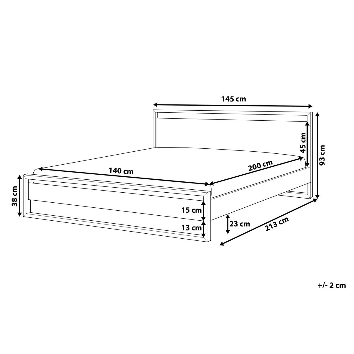 HOLZBETT 140/200cm Dunkler Holzfarbton Giulia - Dunkelbraun, Holz (140/200cm) - Beliani
