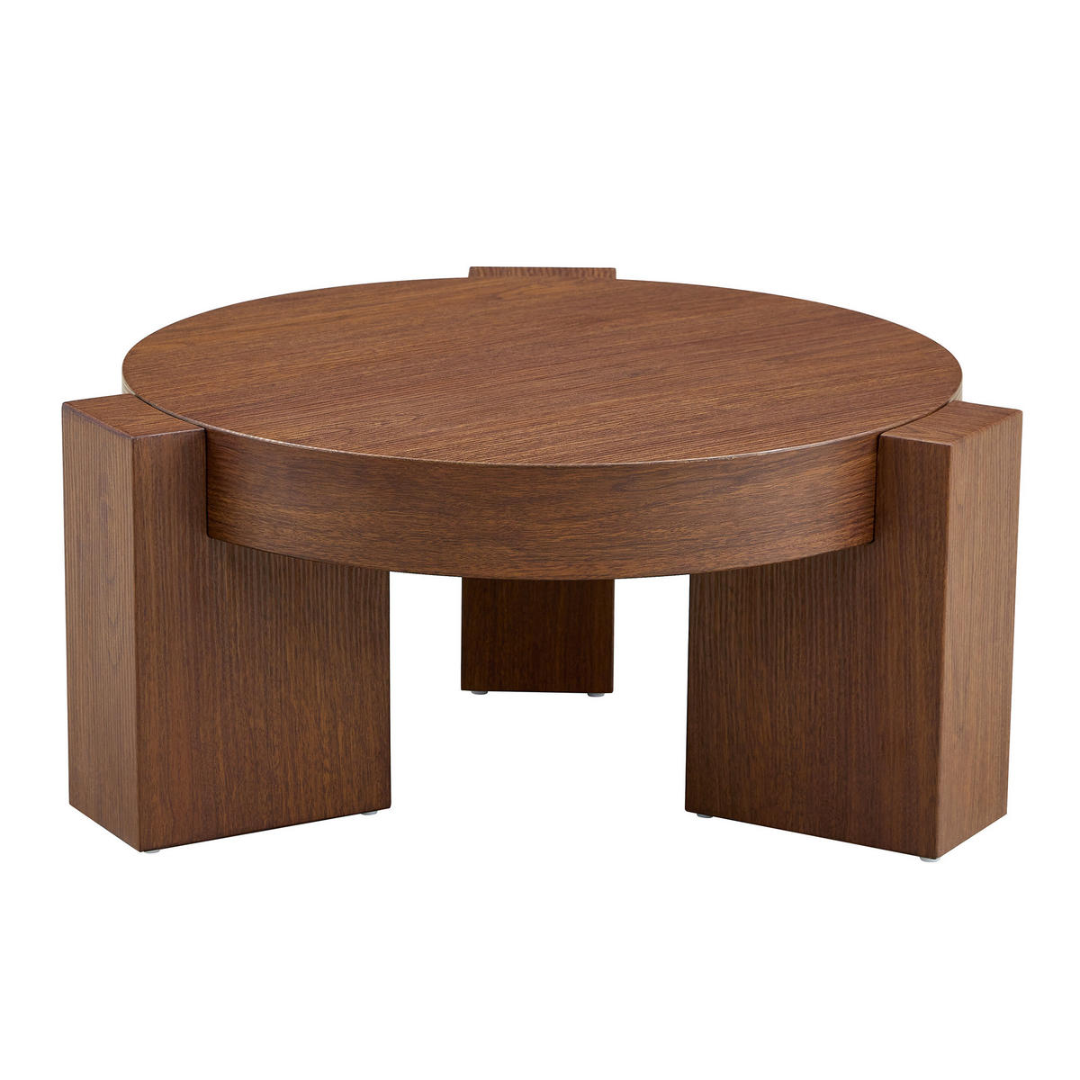 COUCHTISCH 2er-set nussbaum-optik & braunes glas trennbar - Walnussfarben, Holzwerkstoff (61/61/30cm) - Urban Meuble