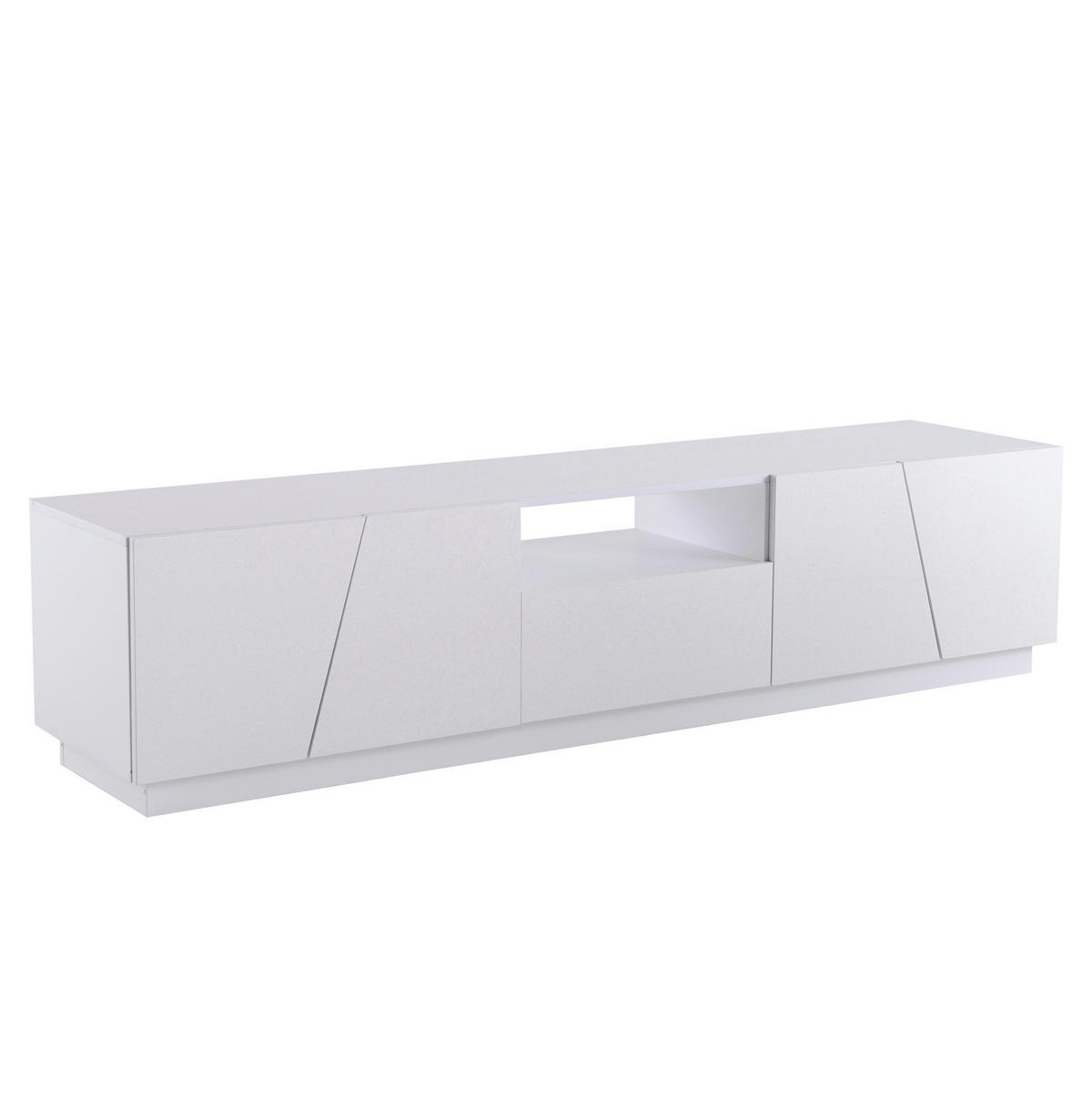 TV-LOWBOARD aus MDF 170x37x42 cm Weiß mit 4 Türen und offenen Fächern - Weiß, Holzwerkstoff (170/42/37cm) - IVMEU