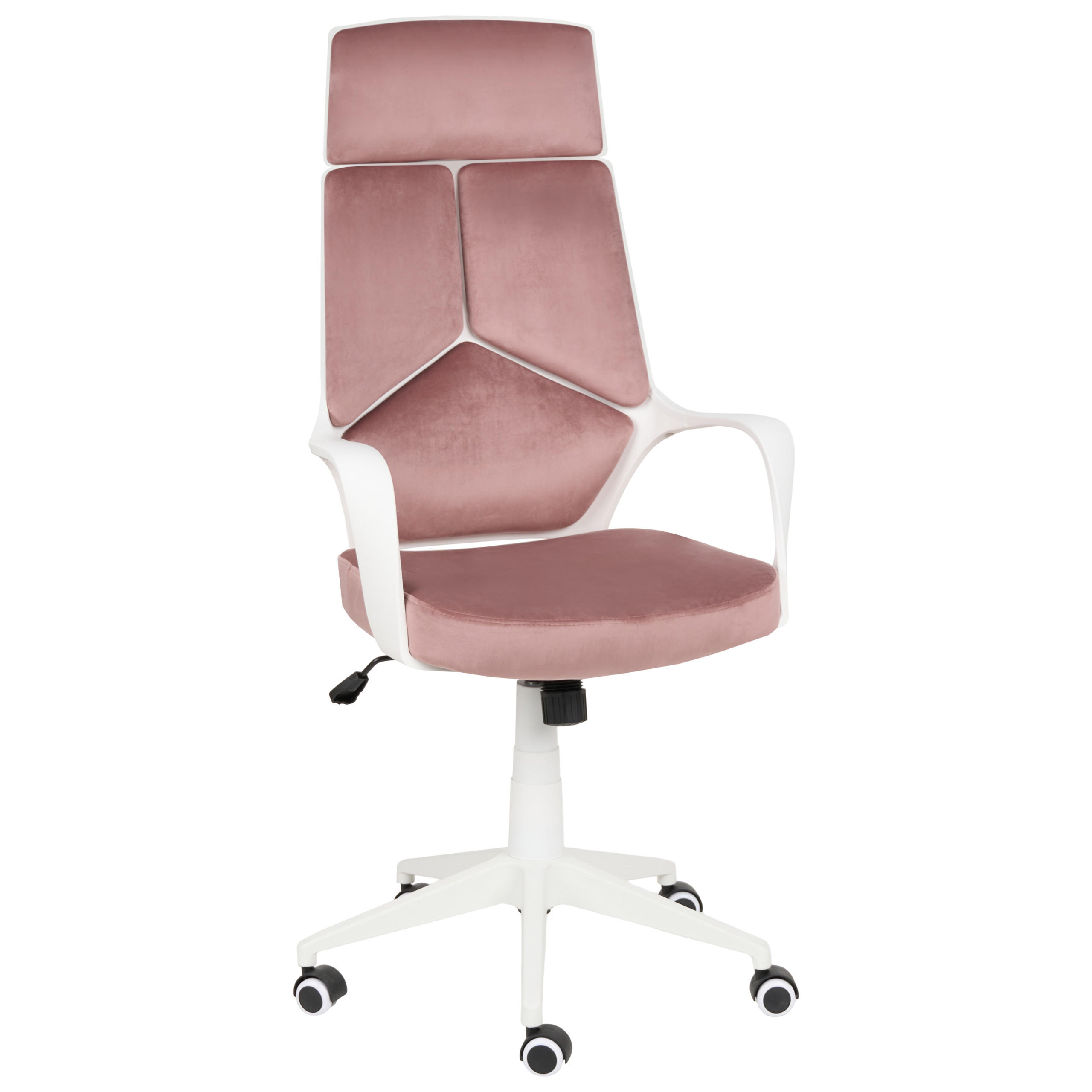 BÜROSTUHL Samtstoff Pastellrosa Delight - Pink, Textil (64/116/64cm) - Beliani