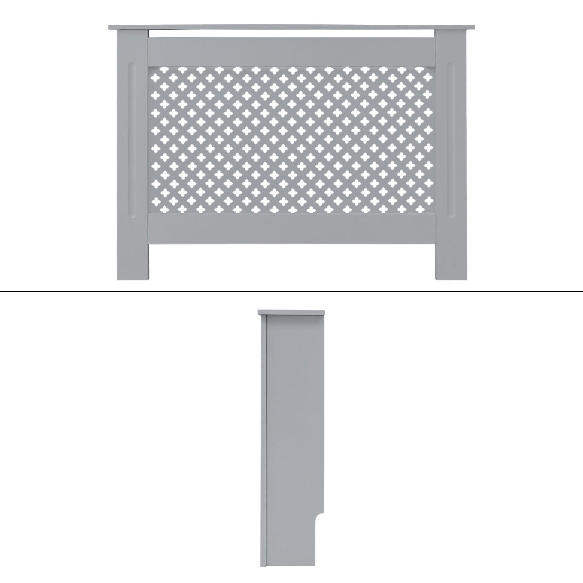 KRYT RADIÁTORU s voštinovým vzorem 112 x 19 x 82 cm šedý - šedá, kompozitní dřevo (19/112/82cm) - ML-DESIGN