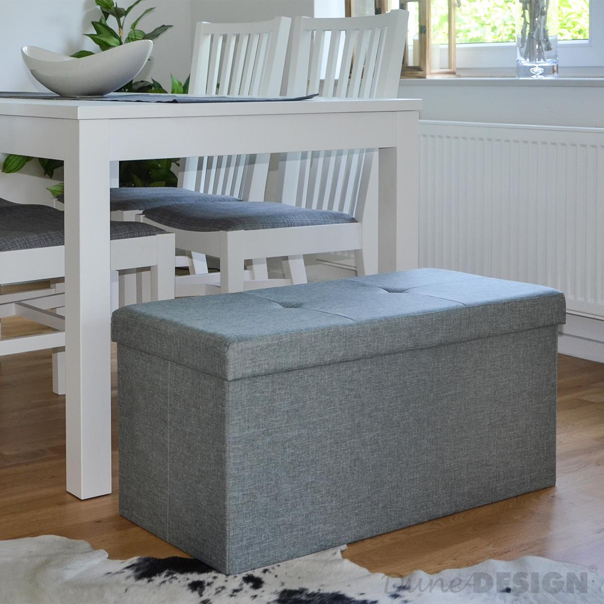 SITZBANK Faltbar, 76/38/38 cm, mit Trennwand, 80 Liter, Hellgrau - Grau, Textil (38/38/76cm) - Dunedesign