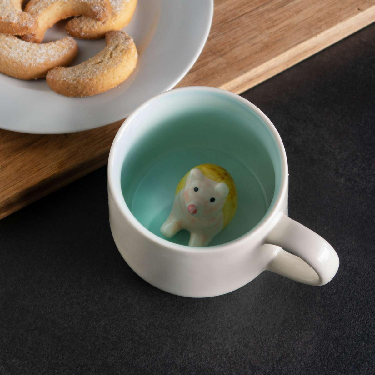 KAFFEETASSE 300ml 3D Cartoon - Weiß, Keramik (0.3L) - Intirilife