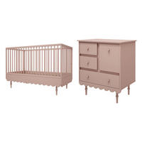 SOBA ZA BEBE 2-dijelniBabushka Ruža - pink, drvni materijal (145/99/75cm) - Petits-meubles
