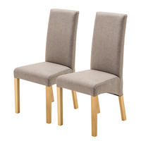 HOME24 Polsterstuhl Foxa (2er-Set) - Taupe, Holz/Textil (47/102/57cm) - home24