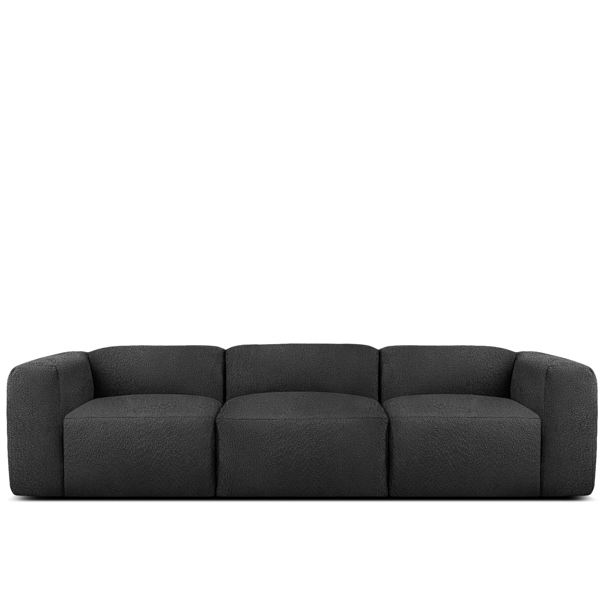 3-SITZER SOFA BUFFO, Dunkelgrau - Dunkelgrau, Holz/Holzwerkstoff (290/73/96cm) - KONSIMO®