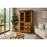 HIGHBOARD LIBRO - Beige/Naturfarben, Akazienholz/Holz (100/175/45cm) - SAM